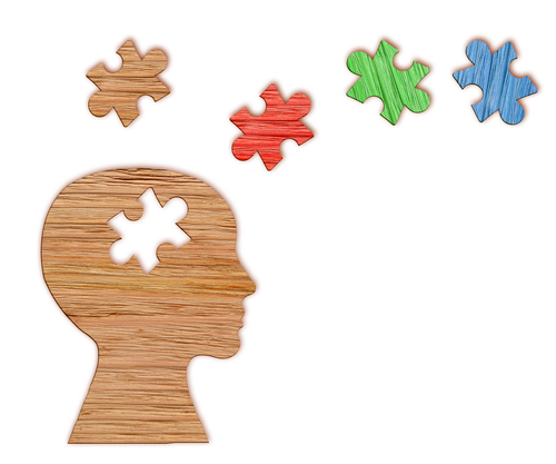 Head with missing puzzle pieces